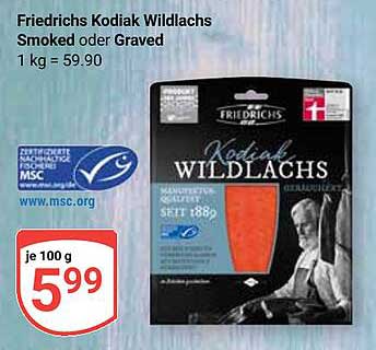 Friedrichs Kodiak Wildlachs Smoked oder Graved
