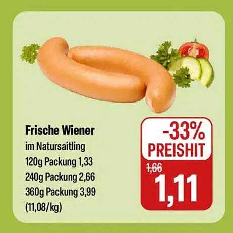 Frische Wiener im Naturdarm