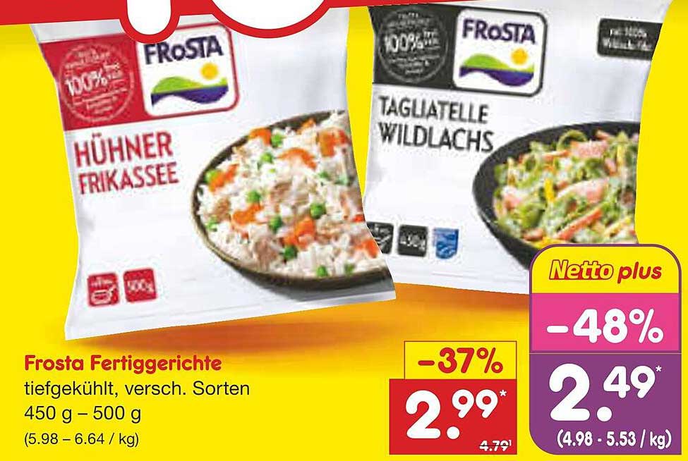 Frosta Fertiggerichte - Hühner Frikassee und Tagliatelle Wildlachs
