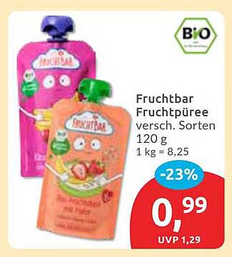 Fruchtbar Fruchtpüree versch. Sorten 120 g