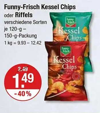 Funny-Frisch Kessel Chips oder Riffels - verschiedene Sorten je 120-g - 150-g-Packung