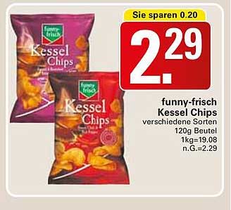 funny-frisch Kessel Chips verschiedene Sorten 120g Beutel