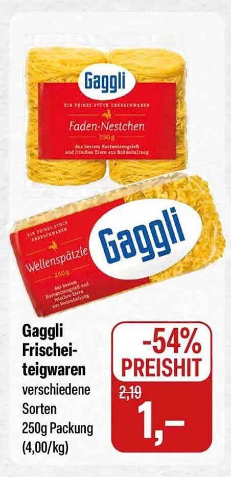 Gaggli Frischteigwaren – verschiedene Sorten 250g