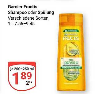 Garnier Fructis Shampoo oder Spülung, 200-250 ml