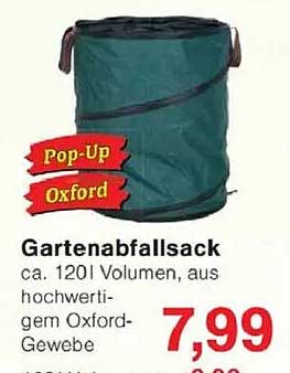Gartenabfallsack ca. 120l Volumen, aus hochwertigem Oxford-Gewebe