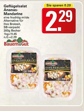 Geflügelsalat Ananas-Mandarine 200g Becher