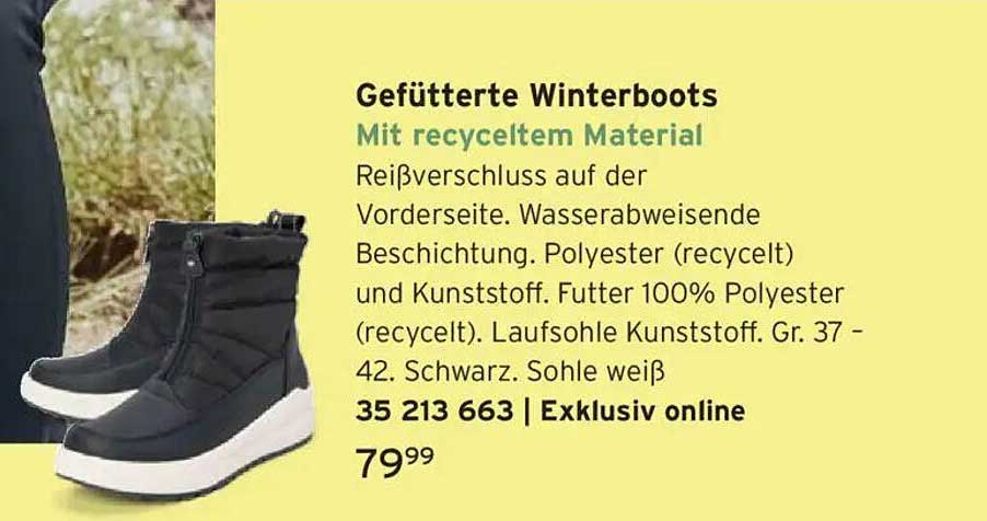 Gefütterte Winterboots mit recyceltem Material
