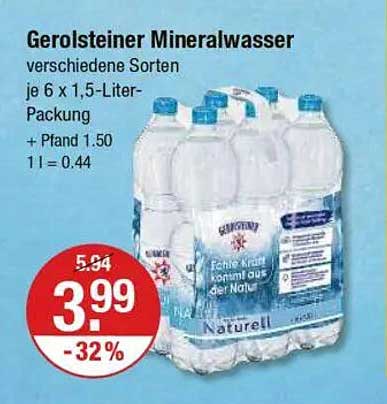 Gerolsteiner Mineralwasser 6 x 1,5-Liter-Packung