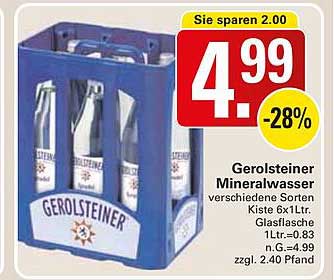 Gerolsteiner Mineralwasser 6x1L (verschiedene Sorten)
