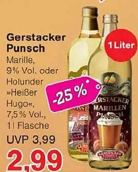 Gerstacker Punsch Marille oder Holunder - 1 Liter