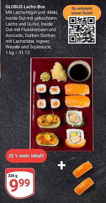 GLOBUS Lachs-Box mit Lachs-Nigiri und Maki