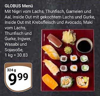 GLOBUS Menü – Sushi Vielfalt für Feinschmecker