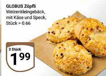 GLOBUS Zöpflis - Weizenkleingebäck mit Käse und Speck