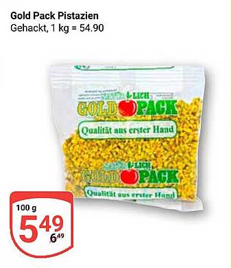 Gold Pack Pistazien gehackt, 100 g für nur 5,49 €
