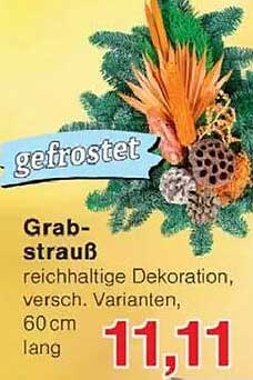Grabstrauß, reichhaltige Dekoration, verschiedene Varianten, 60 cm lang