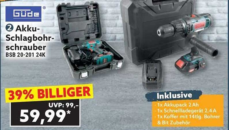 Güde Akku-Schlagbohrschrauber BSB 20-201 24K – 39% günstiger!