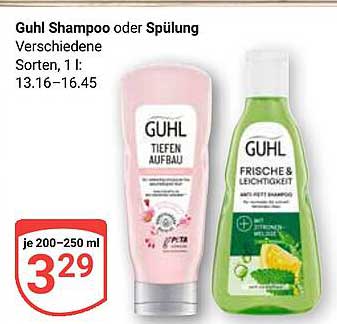 Guhl Shampoo oder Spülung - verschiedene Sorten, 200-250 ml