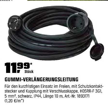 Gummi-Verlängerungsleitung