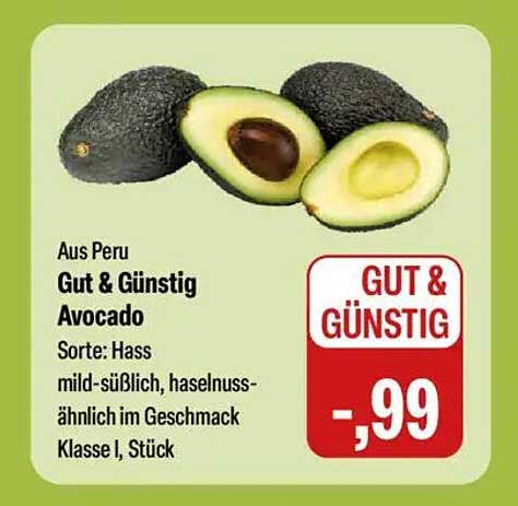 Gut & Günstig Avocado aus Peru - Klasse I, Stück