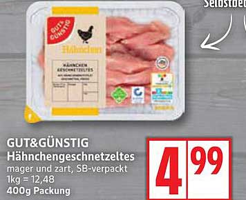 GUT&GÜNSTIG Hähnchengeschnetzeltes, 400g