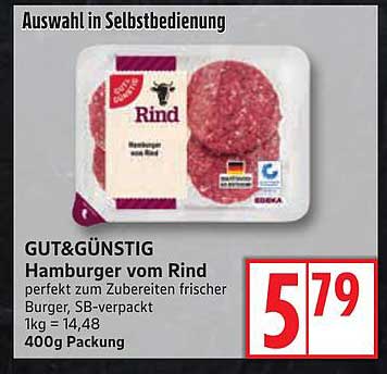 GUT&GÜNSTIG Hamburger vom Rind