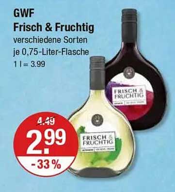 GWF Frisch & Fruchtig – verschiedene Sorten je 0,75-Liter-Flasche