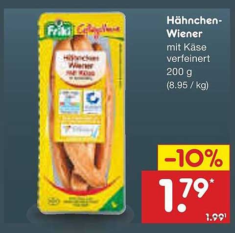Hähnchen-Wiener mit Käse verfeinert 200 g
