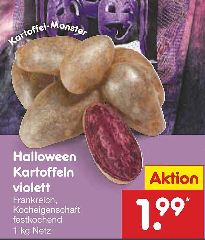 Halloween Kartoffeln violett