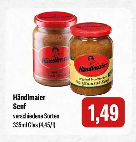 Händlmaier Senf verschiedene Sorten 335ml Glas