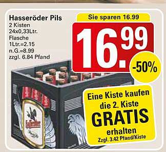 Hasseröder Pils – 2 Kisten zum Preis von 1