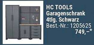 HC TOOLS Garagenschrank 4tlg. Schwarz