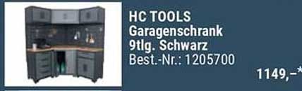 HC TOOLS Garagenschranksystem 9-tlg. in Schwarz