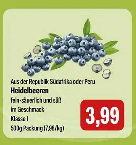 Heidelbeeren aus der Republik Südafrika oder Peru