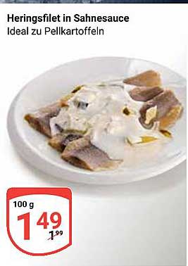 Heringsfilet in Sahnesauce