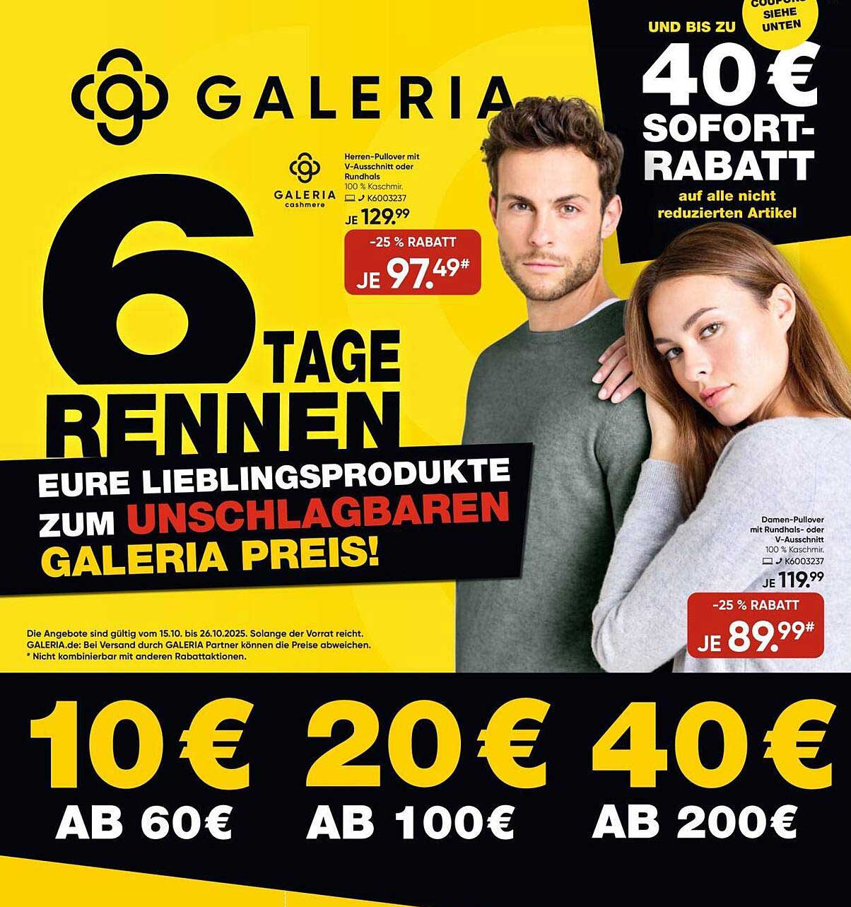 Herren-Pullover mit V-Ausschnitt oder Rundhals - 25 % Rabatt