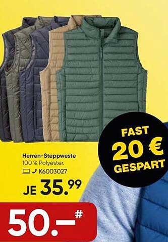 Herren-Steppweste - 100 % Polyester