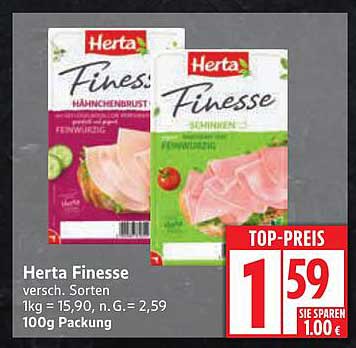 Herta Finesse 100g Packung - Verschiedene Sorten