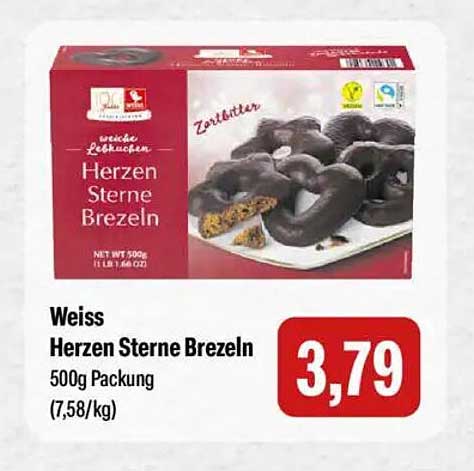 Herzen Sterne Brezeln - 500g Packung
