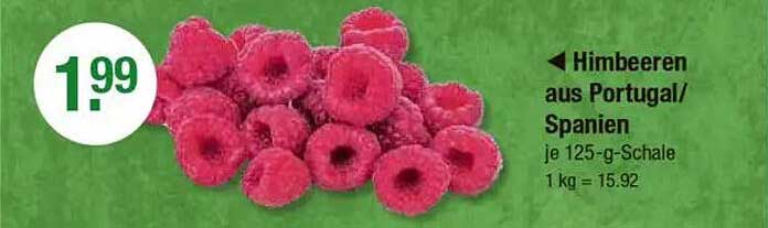 Himbeeren aus Portugal/Spanien je 125-g-Schale