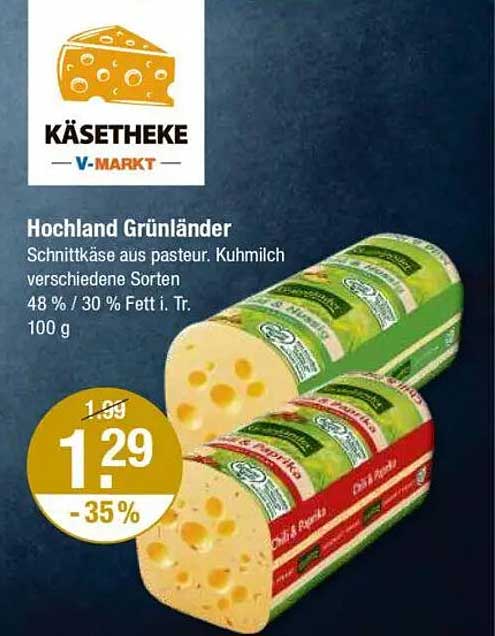 Hochland Grünländer Schnittkäse aus pasteurisierter Kuhmilch, verschiedene Sorten