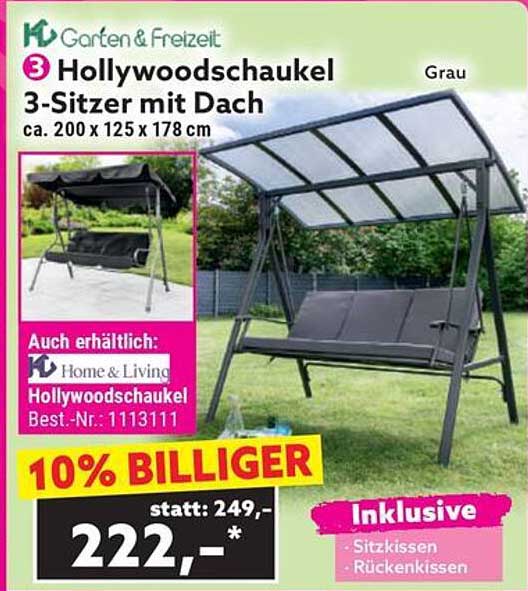 Hollywoodschaukel 3-Sitzer mit Dach