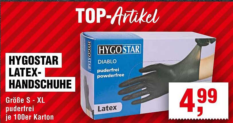 HYGOSTAR Latex-Handschuhe - puderfrei