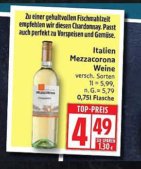 Italien Mezzacorona Chardonnay 0,75l