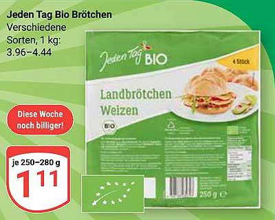 Jeden Tag Bio Brötchen - Landbrötchen Weizen