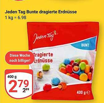 Jeden Tag Bunte dragierte Erdnüsse 400 g