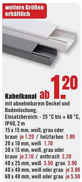 Kabelkanal ab 1,20 €
