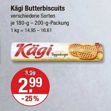 Kägi Butterbiscuits verschiedene Sorten je 180-g – 200-g-Packung