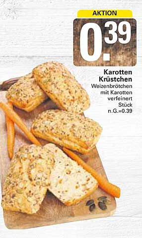 Karotten Krüstchen – Weizenbrötchen mit Karotten verfeinert