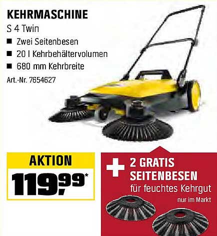 Kehrmaschine S 4 Twin mit 2 gratis Seitenbesen