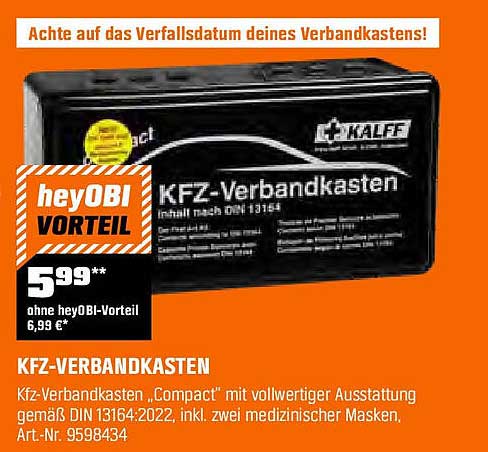 KFZ-Verbandkasten "Compact" mit vollwertiger Ausstattung